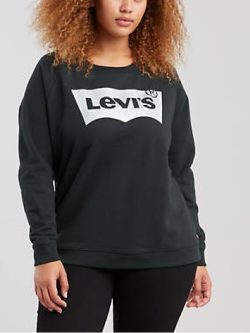 Levi's Women's Size XL Crewneck Sweatshirt Black White Batwing Graphic Classic